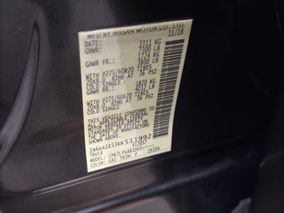 2019 Nissan Titan Platinum Reserve