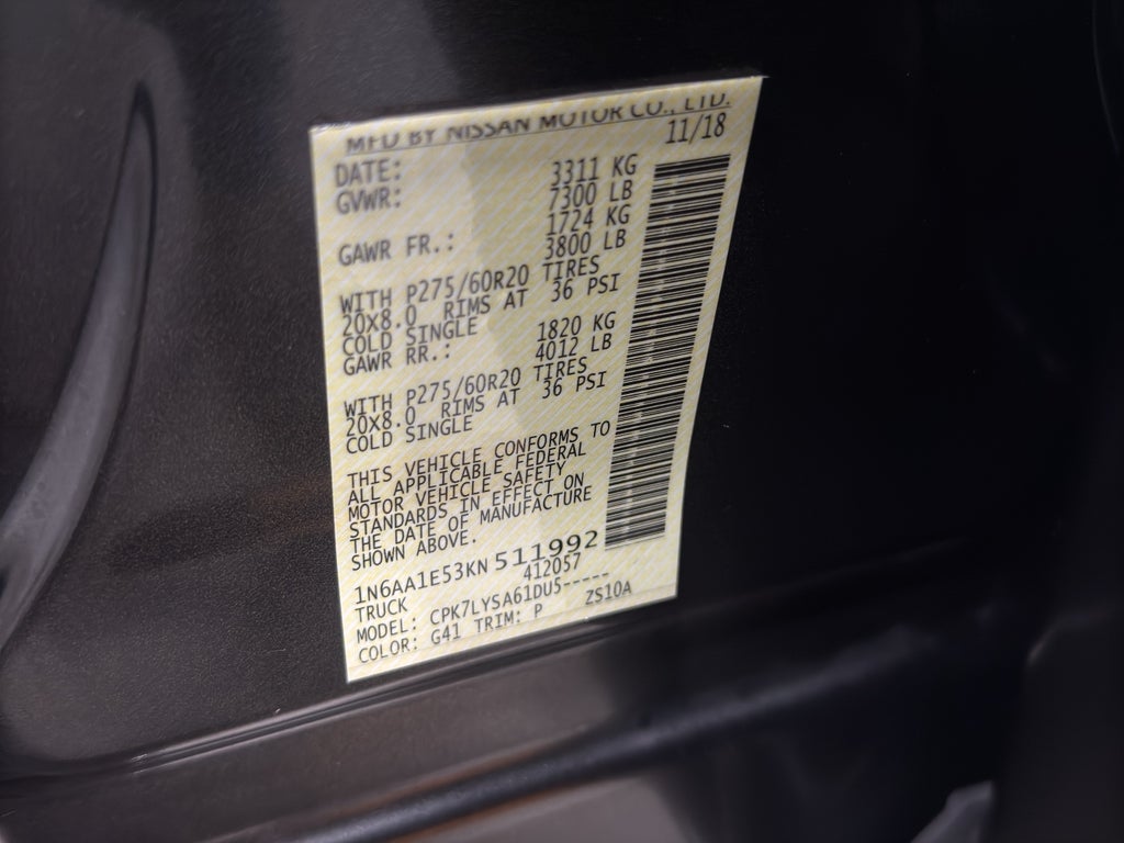 2019 Nissan Titan Platinum Reserve